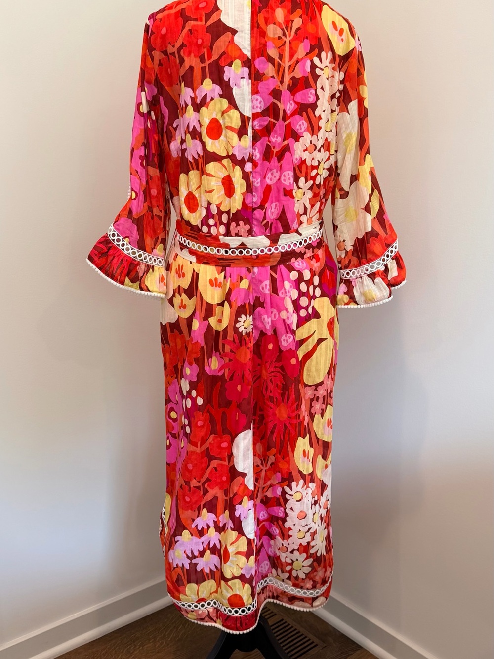 Lesley Evers Brianna Garden Party Pink Dress | XL | 100% Cotton | Pockets - Picture 7 of 13